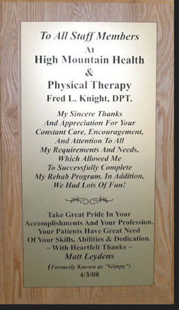 Recognition Plaque